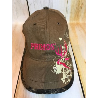 Primos Hunting Hat Cap Brown Pink Embellished "Speak The Language"  OSFM EUC  eb-25898852